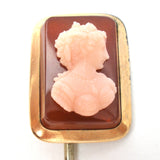 Victorian Hard Stone Cameo Stick Pin - The Jewelry Lady's Store