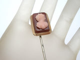 Victorian Hard Stone Cameo Stick Pin - The Jewelry Lady's Store