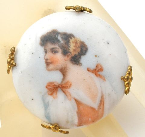 Victorian Lady Portrait Brooch Pin