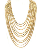 Vintage 10 Chain Bib Necklace Gold Tone - The Jewelry Lady's Store