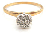 Vintage 10k Yellow Gold Diamond Cluster Ring - The Jewelry Lady's Store