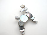 Vintage Abalone Shell Poodle Dog Brooch Pin - The Jewelry Lady's Store
