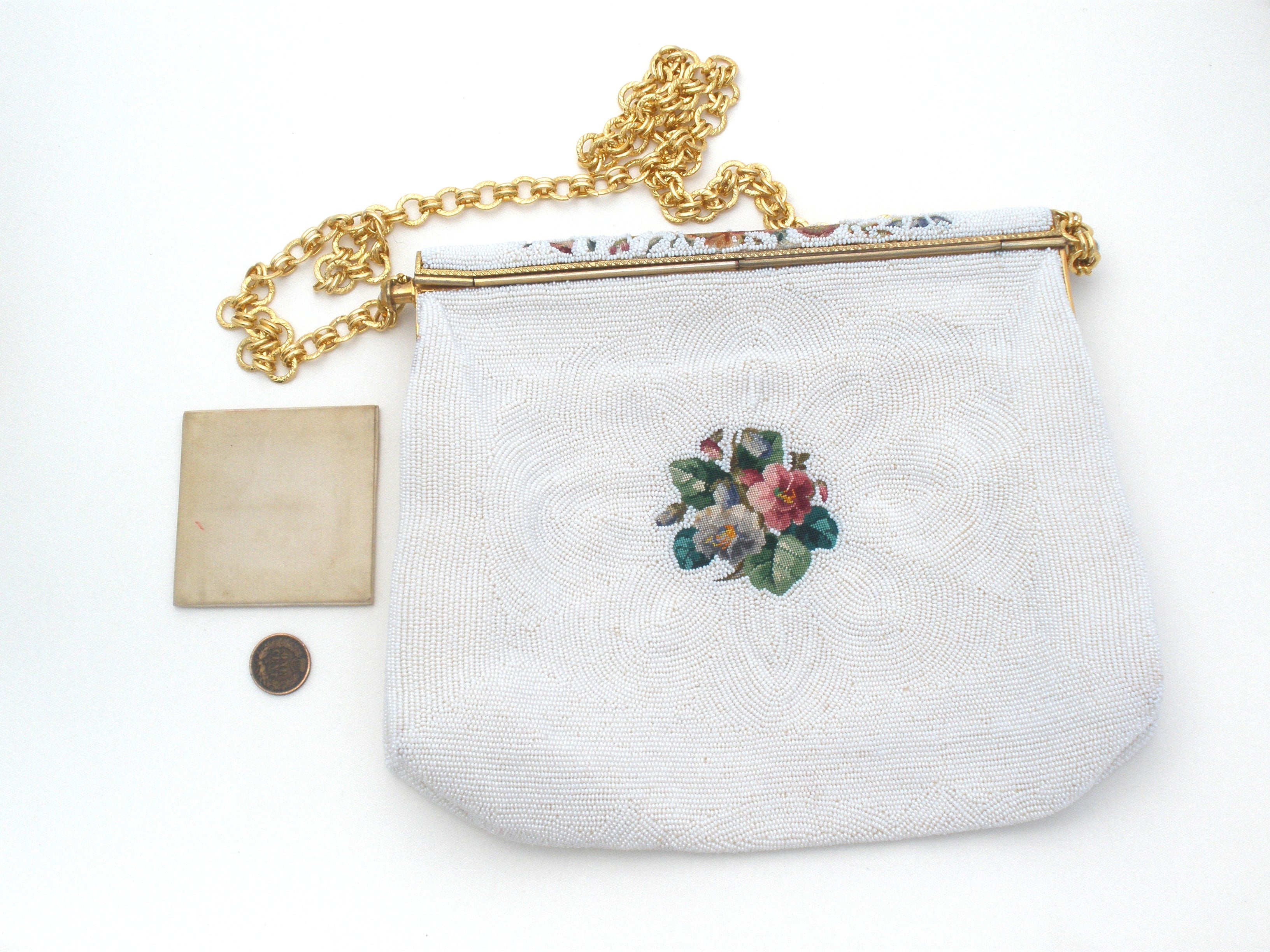 Vintage Beaded & Needlepoint Floral Purse France – The Jewelry
