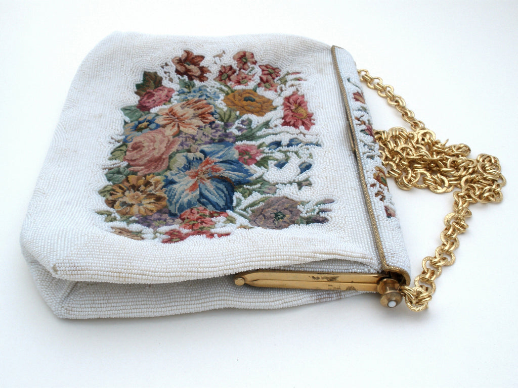 1950s French Love Birds Petit Needlepoint Purse Hand Made Lady Bag - Bags &  Purses