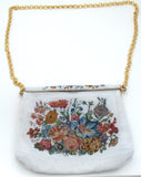 Vintage Beaded & Needlepoint Floral Purse France - The Jewelry Lady's Store