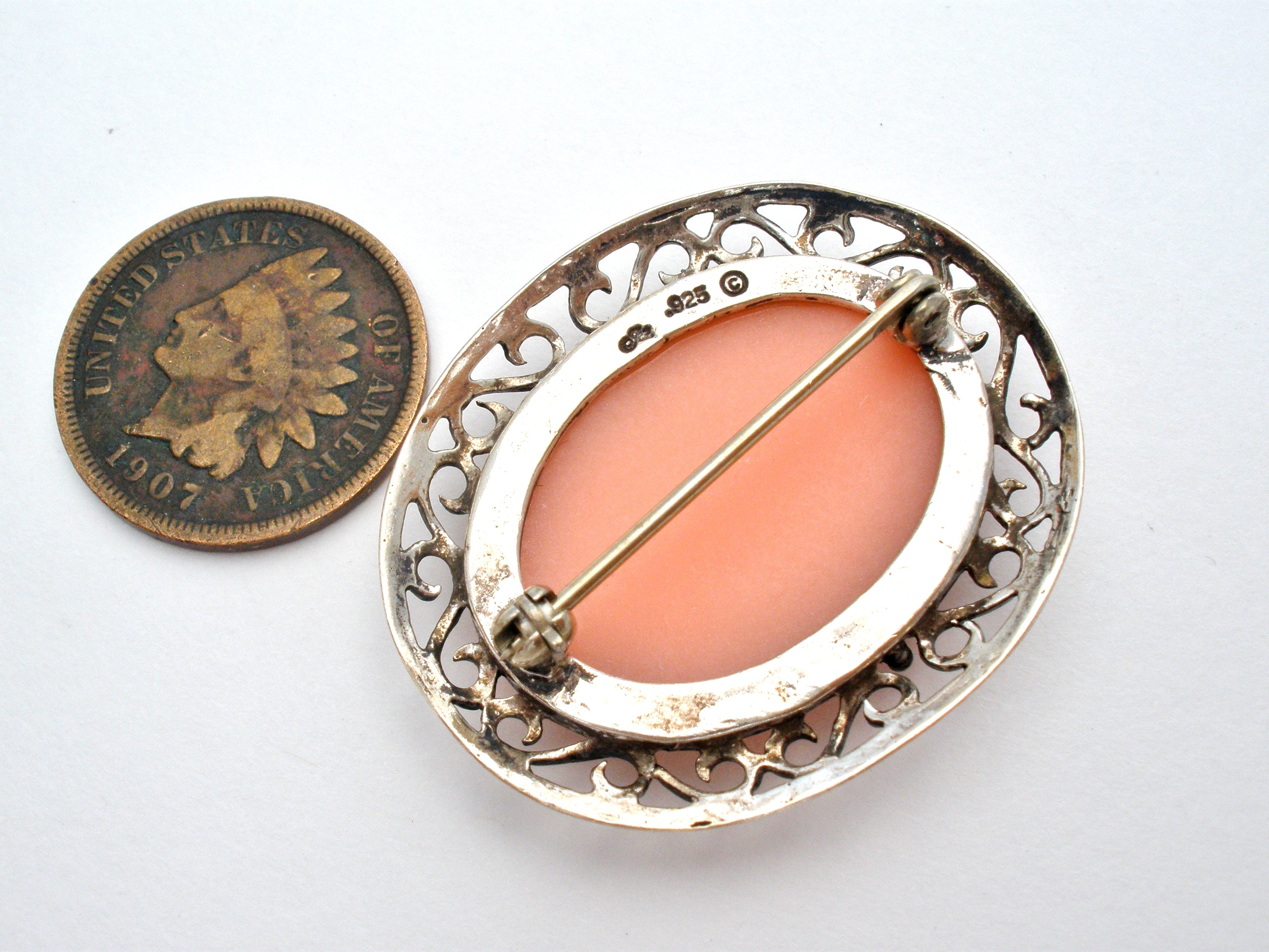Vintage Cameo Brooch Pin Sterling Silver – The Jewelry  Vintage cameo pin main image 0