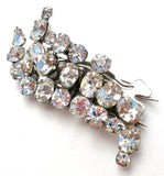 Vintage Clear Rhinestone Duette Clip Brooch - The Jewelry Lady's Store