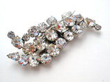 Vintage Clear Rhinestone Duette Clip Brooch - The Jewelry Lady's Store
