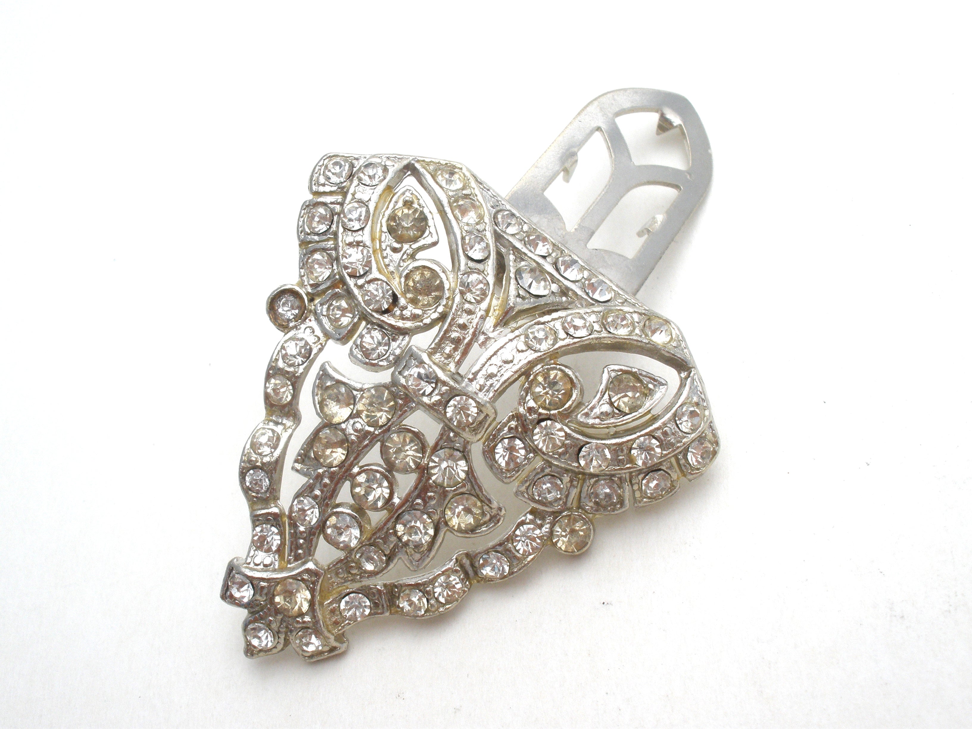 Vintage Clear Rhinestone Silver Dress Clip – The Jewelry Lady's Store Vintage Clear Rhinestone Silver Dress Clip – The Jewelry Lady's Store