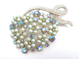 Vintage Faux Pearl & Rhinestone Brooch Pin - The Jewelry Lady's Store