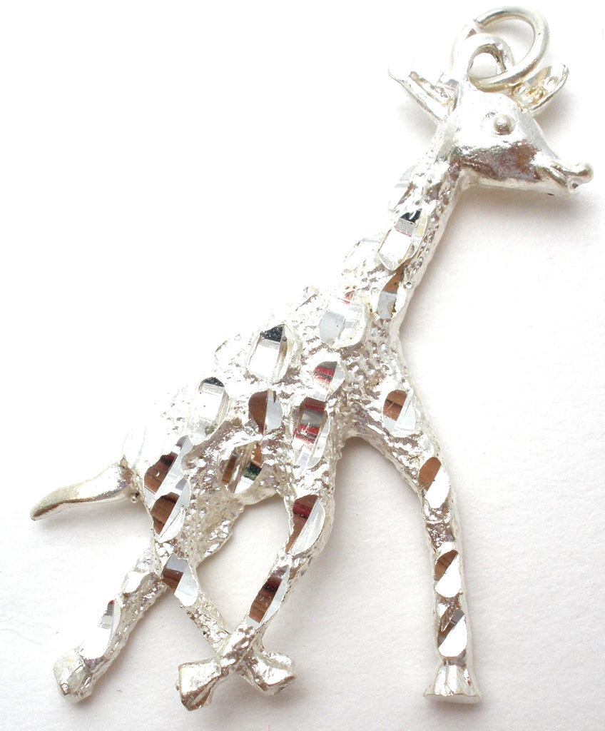 Vintage Giraffe Charm Pendant Sterling Silver - The Jewelry Lady's Store