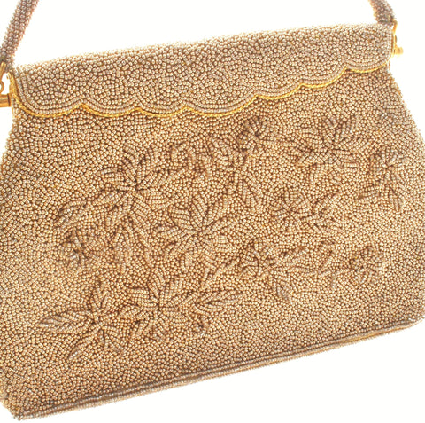 Vintage Gold Beaded Handbag Purse