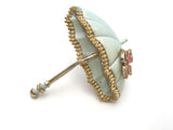 Vintage Green Enamel Butterfly Umbrella Brooch - The Jewelry Lady's Store