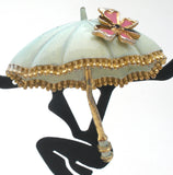 Vintage Green Enamel Butterfly Umbrella Brooch - The Jewelry Lady's Store