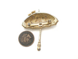 Vintage Green Enamel Butterfly Umbrella Brooch - The Jewelry Lady's Store