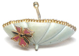 Vintage Green Enamel Butterfly Umbrella Brooch - The Jewelry Lady's Store