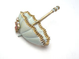 Vintage Green Enamel Butterfly Umbrella Brooch - The Jewelry Lady's Store