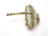 Vintage Green Enamel Butterfly Umbrella Brooch - The Jewelry Lady's Store