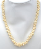 Vintage Hand Carved Bone Bead Necklace 18.5" - The Jewelry Lady's Store