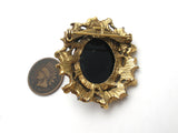 Vintage Hematite Left Facing Cameo Brooch Pin - The Jewelry Lady's Store