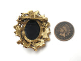 Vintage Hematite Left Facing Cameo Brooch Pin - The Jewelry Lady's Store