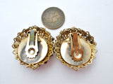 Vintage Red Rhinestone Clip Earrings - The Jewelry Lady's Store