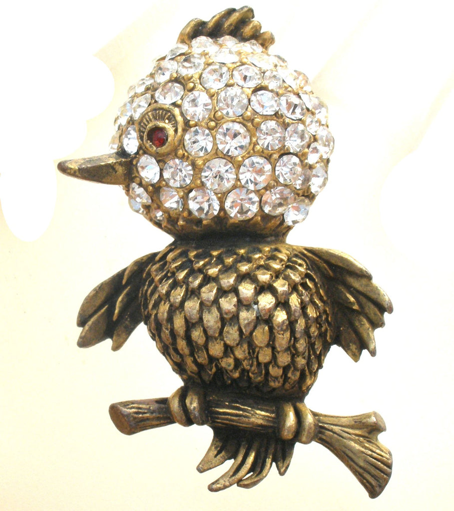 Vintage Rhinestone Bird Brooch Pin Capri - The Jewelry Lady's Store