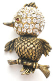 Vintage Rhinestone Bird Brooch Pin Capri - The Jewelry Lady's Store