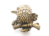 Vintage Rhinestone Bird Brooch Pin Capri - The Jewelry Lady's Store