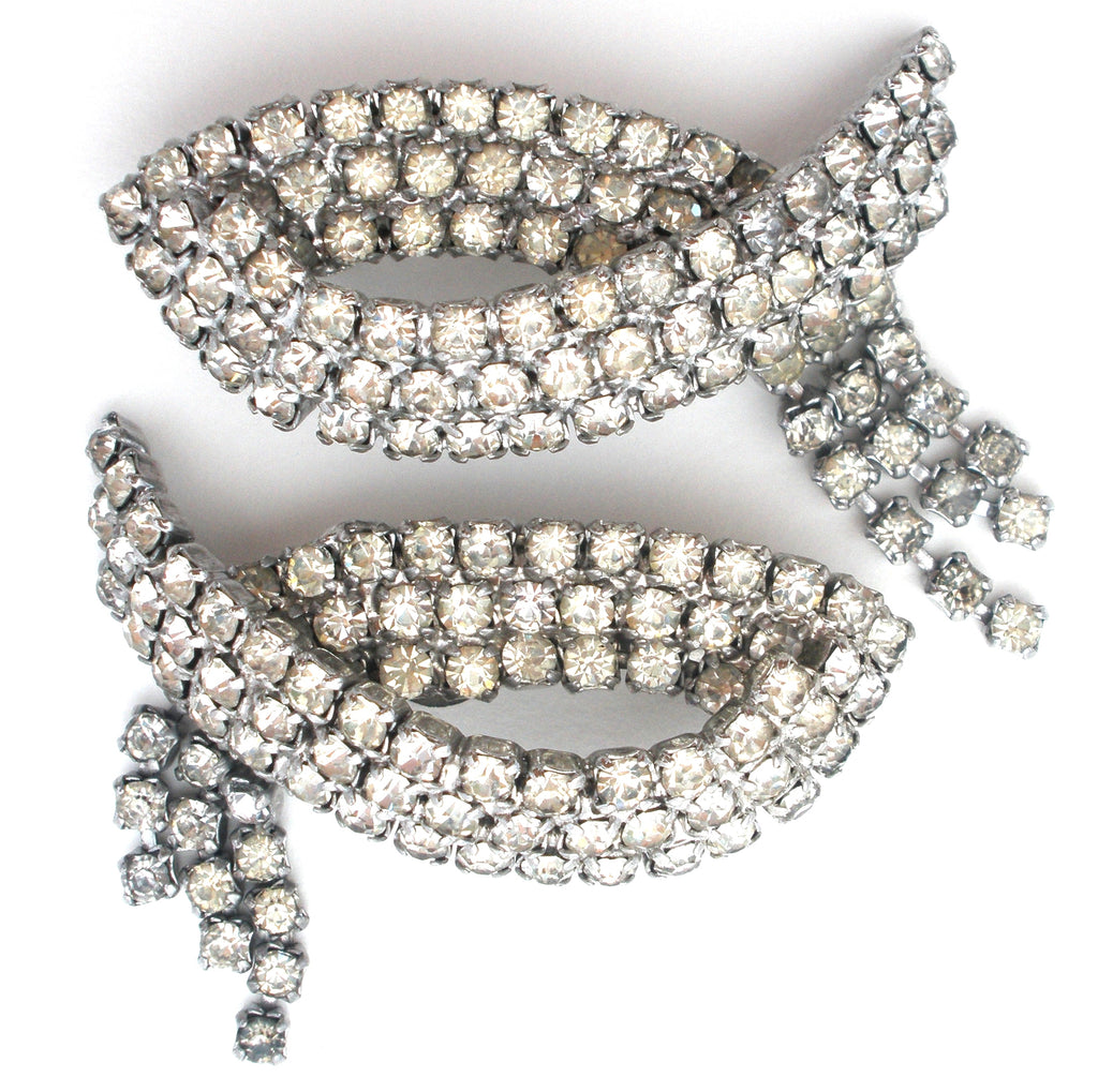 Vintage Rhinestone Shoe Clips by Musi - The Jewelry Lady's Store