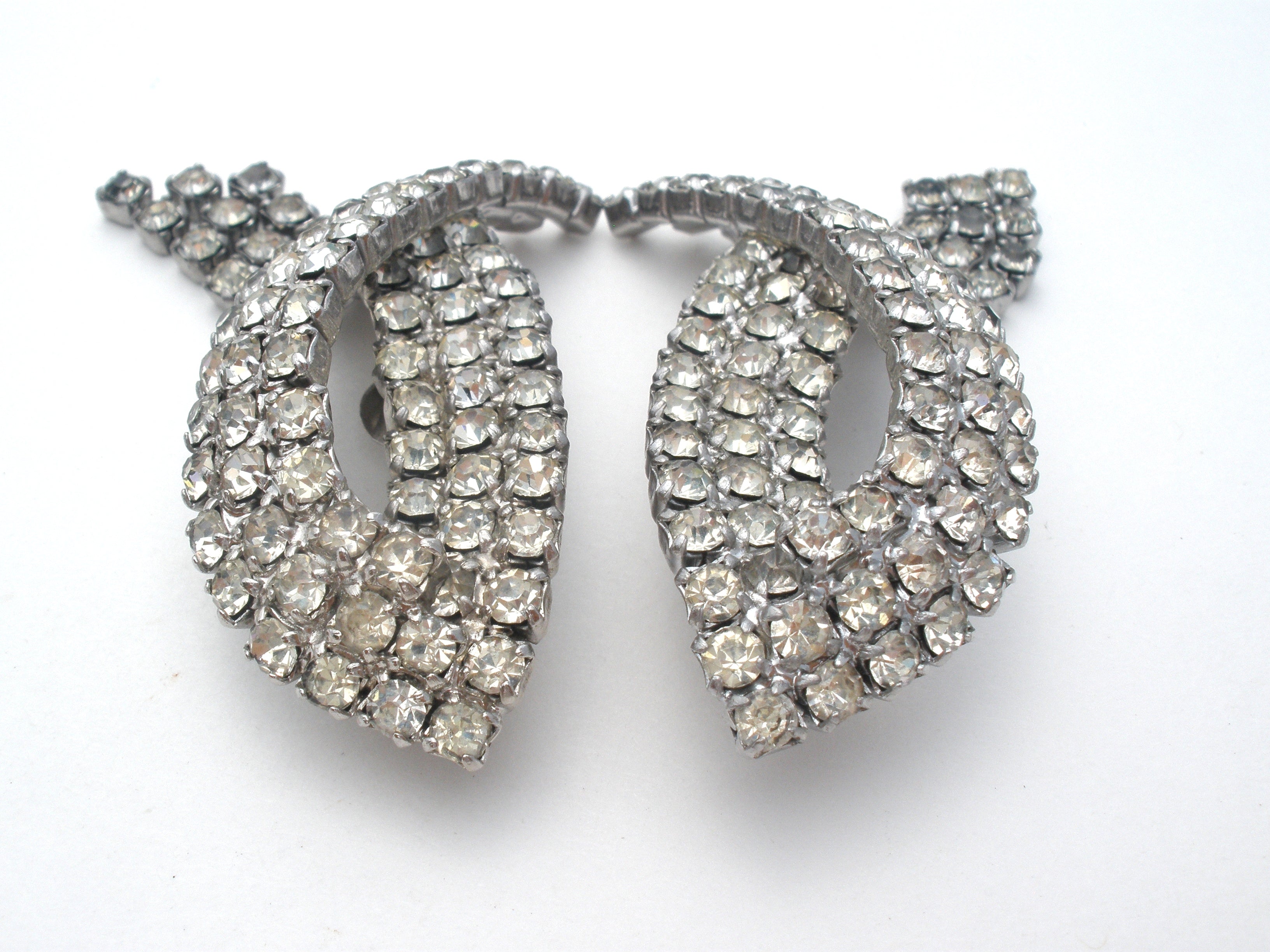 Rhinestone Shoe Clips - Vintage Tip Toe Shoe Clips - Old Store