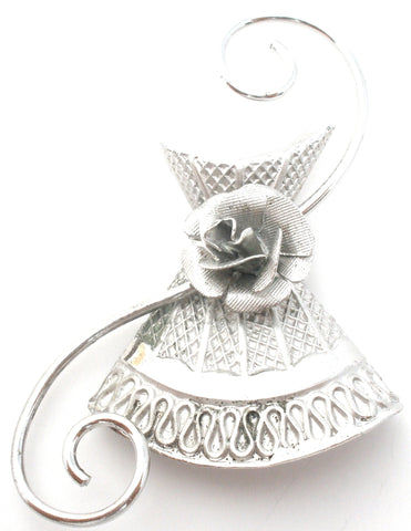 Vintage Rose Brooch Sterling Silver by Rolyn R Inc.
