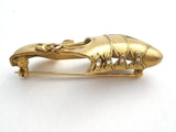 Vintage Shoe Brooch MMA Matte Gold Tone Pin - The Jewelry Lady's Store