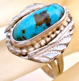 Vintage Turquoise Ring Sterling Silver Size 9 - The Jewelry Lady's Store