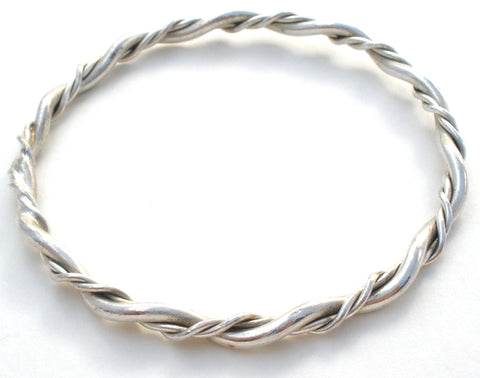 Vintage Twisted Bangle Bracelet Sterling Silver