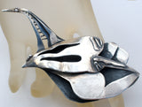 Vintage Abstract Swan Brooch Pin Sterling Silver - The Jewelry Lady's Store