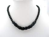Vintage Black Glass Bead Necklace 19" - The Jewelry Lady's Store