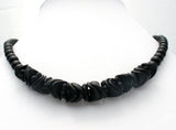 Vintage Black Glass Bead Necklace 19" - The Jewelry Lady's Store