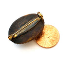 Vintage Chinese Export Cinnabar Brooch Pin - The Jewelry Lady's Store