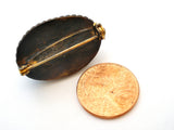 Vintage Chinese Export Cinnabar Brooch Pin - The Jewelry Lady's Store