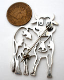 Vintage Cow Brooch Pin by Frank Chavez - The Jewelry Lady's Store