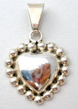 Vintage Heart Pendant Sterling Silver Taxco - The Jewelry Lady's Store