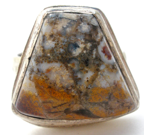 Vintage Moss Agate Ring Size 9