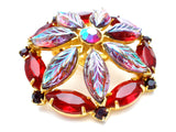 Vintage Red & Purple Rhinestone Brooch Pin - The Jewelry Lady's Store