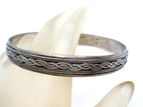 Vintage Sterling Silver Bangle Bracelet Braided - The Jewelry Lady's Store
