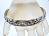 Vintage Sterling Silver Bangle Bracelet Braided - The Jewelry Lady's Store