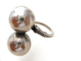 Vintage Sterling Silver Double Orb Ring by Uncas - The Jewelry Lady's Store