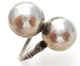 Vintage Sterling Silver Double Orb Ring by Uncas - The Jewelry Lady's Store