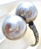Vintage Sterling Silver Double Orb Ring by Uncas - The Jewelry Lady's Store