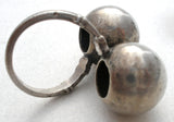 Vintage Sterling Silver Double Orb Ring by Uncas - The Jewelry Lady's Store